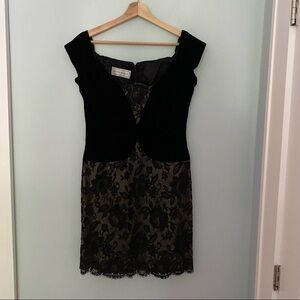 Roland Nivelais Velvet and Lace Formal Dress